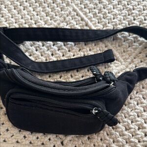 Black Canvas woman Crossbody Bag